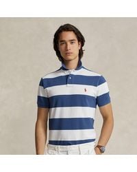Ralph Lauren - Custom Slim Fit Striped Mesh Polo Shirt - Lyst