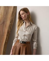 Ralph Lauren - Cameron Straight Fit Silk Shirt - Lyst