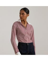 Ralph Lauren - Ralph Lauren Striped Cotton Broadcloth Shirt - Lyst