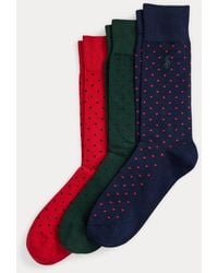 Polo Ralph Lauren - 3-Pack Broeksokken Met Polkadotpatroon - Lyst