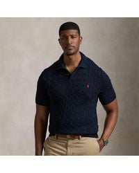 Polo Ralph Lauren - Ralph Lauren Cable-Knit Cotton Polo-Collar Sweater - Lyst