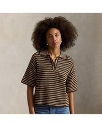 Polo Ralph Lauren - Striped Knit Cotton Polo Shirt - Lyst