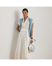 Ralph Lauren - Tiered Eyelet Broadcloth Shirtdress - Lyst