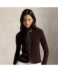Polo Ralph Lauren - Tie-Scarf Wool Cardigan - Lyst