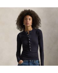 Ralph Lauren - Rib-Knit Cotton Henley Shirt - Lyst