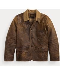 RRL - Leather Corduroy-Collar Jacket - Lyst