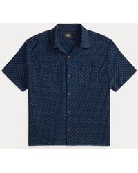 RRL - Camisa De Punto En Índigo Con Estampado - Lyst