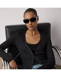 Ralph Lauren - Cable-Knit Silk Cardigan Sweater - Lyst