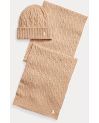 Polo Ralph Lauren Cable-knit Wool-cashmere Scarf - Natural