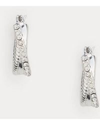 Ralph Lauren - Pavé-Plated Twisted Hoop Earrings - Lyst