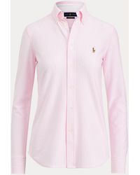 Polo Ralph Lauren Striped Knit Oxford Shirt - Pink