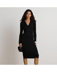 Ralph Lauren - Cable-Knit Cotton-Blend Jumper Dress - Lyst