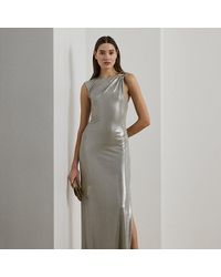 Ralph Lauren - Ärmelloses Metallic-Abendkleid - Lyst