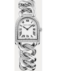 Ralph Lauren - Petite-Link Steel Diamond Stirrup Watch - Lyst