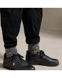 Polo Ralph Lauren - Masters Court Embroidered-pony Leather Trainers - Lyst