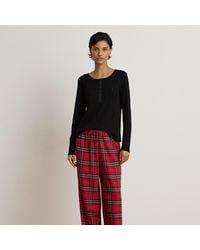 Ralph Lauren - Plaid Cotton-Blend Henley Pajama Set - Lyst