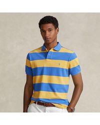 Ralph Lauren - Custom Slim Fit Striped Mesh Polo Shirt - Lyst