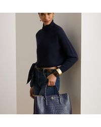 Ralph Lauren - Ralph Lauren Embossed Leather Large Marcy Satchel - Lyst