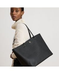 Ralph Lauren - Crosshatch Leather Large Karly Tote - Lyst