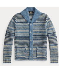 RRL - Striped Cotton-Linen Cardigan - Lyst