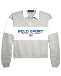Polo Ralph Lauren - Pullover con mezza cerniera e logo - Lyst