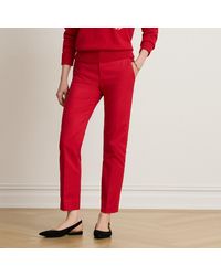 Ralph Lauren - Cotton Slim Straight Trousers - Lyst