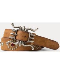 RRL - Studded Roughout Suede Belt - Lyst