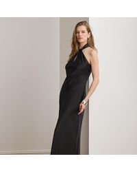 Ralph Lauren - Satin Charmeuse Halter Gown - Lyst