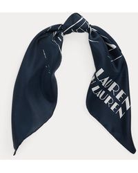 国内 Ralph Lauren Summer Conversational Silk Square Scarf Ralph Lauren Summer Conversational Square Scarf in Blue | Lyst