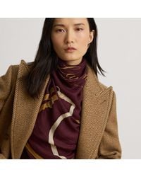 Ralph Lauren - Belting-Print Wool-Silk Square Scarf - Lyst