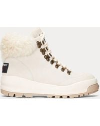 Polo Ralph Lauren - Shearling-trim Suede Hiking Boot - Lyst