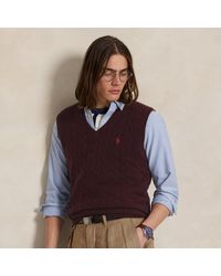 Polo Ralph Lauren - Woll-Kaschmir-Pullunder Mit Zopfmuster - Lyst