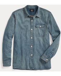 RRL - Camisa De Trabajo Vaquera De Algodón - Lyst