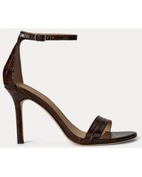 Ralph Lauren - Sandali Allie in pelle goffrata - Lyst