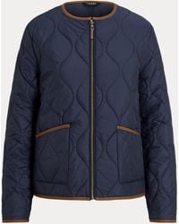 Ralph Lauren - Twill-Trim Onion-Quilted Jacket - Lyst