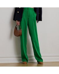 Ralph Lauren - Pleated Twill Tapered Trousers - Lyst
