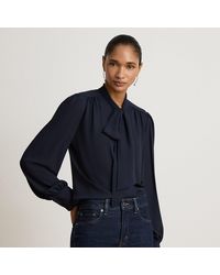 Ralph Lauren - Georgette Tie-Neck Blouse - Lyst