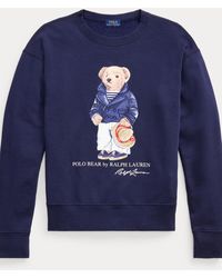 polo bear striped fleece shirt