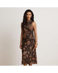 Ralph Lauren - Mockneck Floral Georgette Cocktail Dress - Lyst
