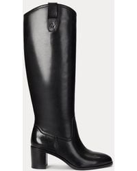 Ralph Lauren - Carla Burnished Leather Tall Boot - Lyst