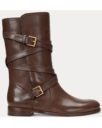 Ralph Lauren - Briannah Burnished Calfskin Riding Boot - Lyst