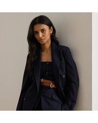 Ralph Lauren - Double-Breasted Pinstripe Twill Blazer - Lyst