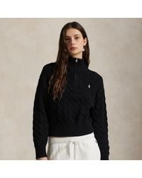Polo Ralph Lauren - Cable-Knit Cotton Quarter-Zip Jumper - Lyst
