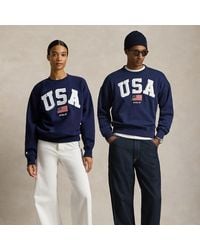 Polo Ralph Lauren - Vintage Fit Flag Fleece Sweatshirt - Lyst