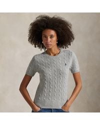 Polo Ralph Lauren - Cable Wool-Cashmere Short-Sleeve Jumper - Lyst
