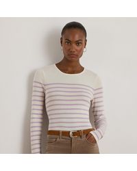 Ralph Lauren - Maglietta maniche lunghe cotone a righe - Lyst