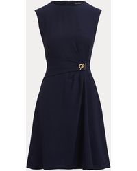 Ralph Lauren Double-faced Fit-and-flare Dress - Blue