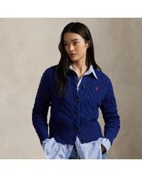 Polo Ralph Lauren - Cable-Knit Wool-Cashmere Cardigan - Lyst