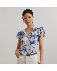 Ralph Lauren - Jersey-Oberteil Mit Palmwedeldruck - Lyst