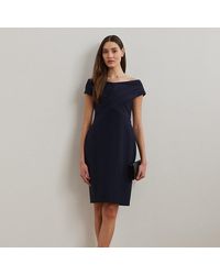 Ralph Lauren - Crepe Off-the-shoulder Cocktail Dress - Lyst
